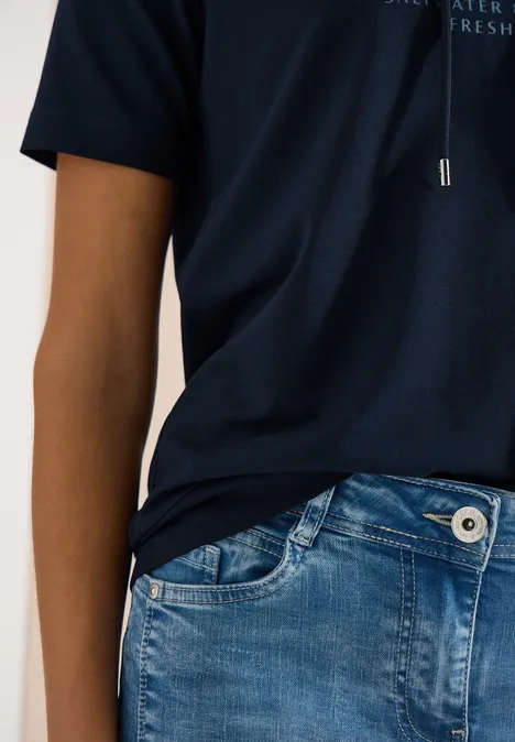 Shirt met korte mouwen, capuchon en tekst universal blue Shirt met korte mouwen, capuchon en tekst universal blue