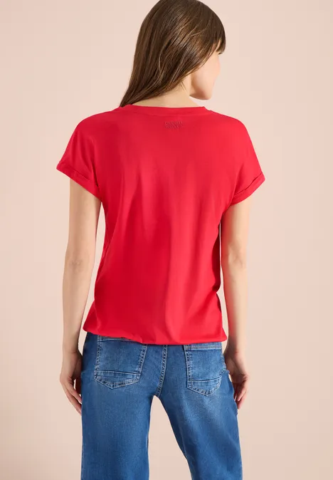 Shirt mit Split Neck im Tunika-Look glazed apple red