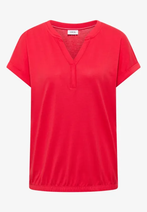 Shirt mit Split Neck im Tunika-Look glazed apple red