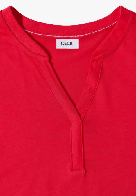 Shirt mit Split Neck im Tunika-Look glazed apple red