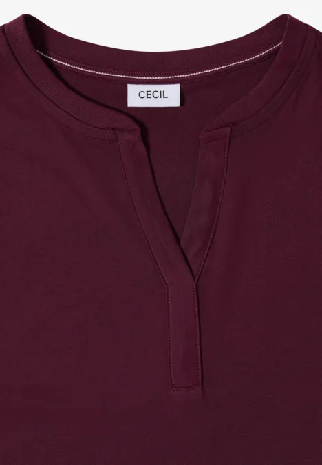 Shirt mit Split Neck im Tunika-Look sweet grape red