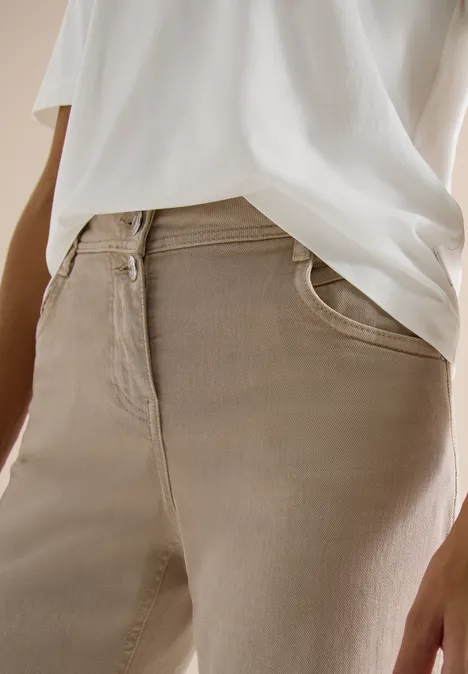 T-Shirt mit Rippdetails vanilla white