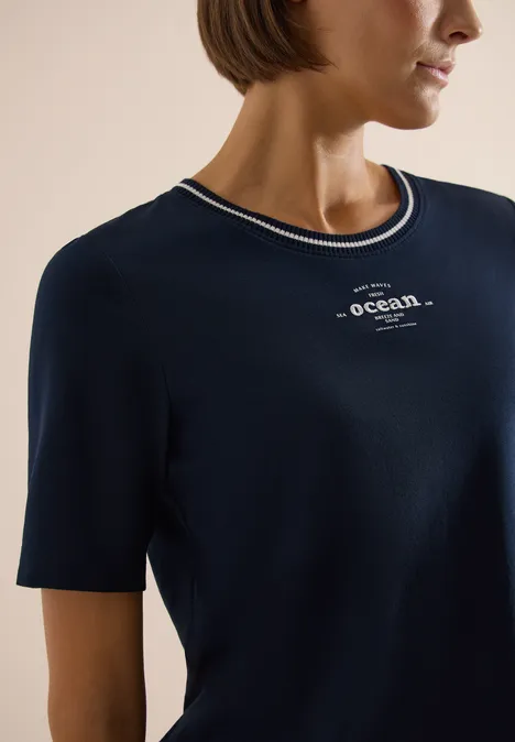 T-Shirt mit Rippdetails universal blue