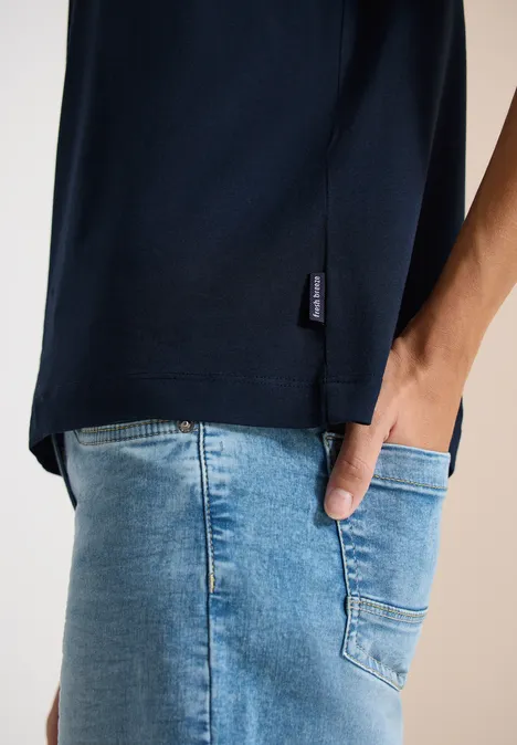 T-Shirt mit Rippdetails universal blue