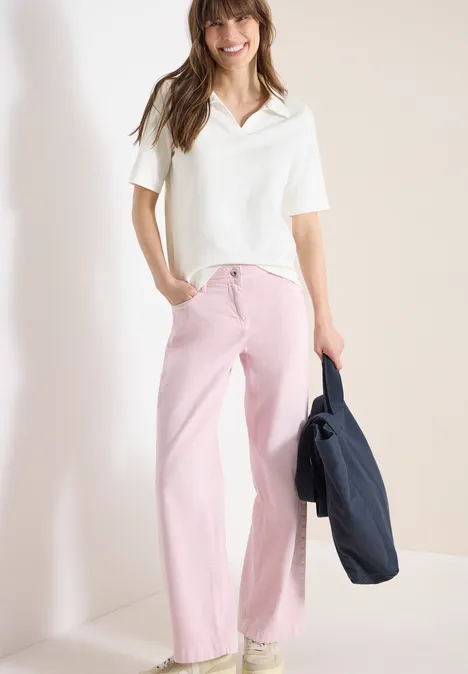 Polo à manches courtes en couleur unie vanilla white