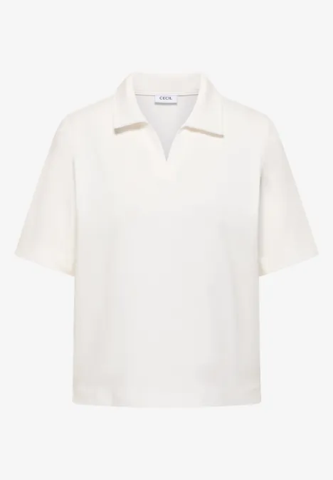 Polo à manches courtes en couleur unie vanilla white