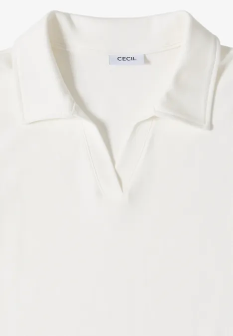 Polo à manches courtes en couleur unie vanilla white