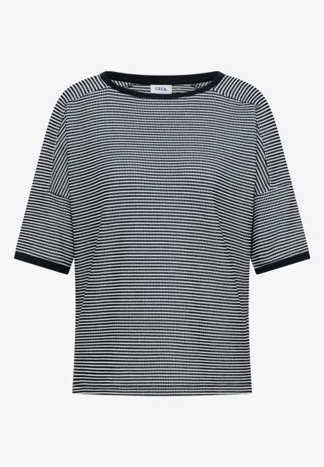 Shirt met boothals en structuur universal blue