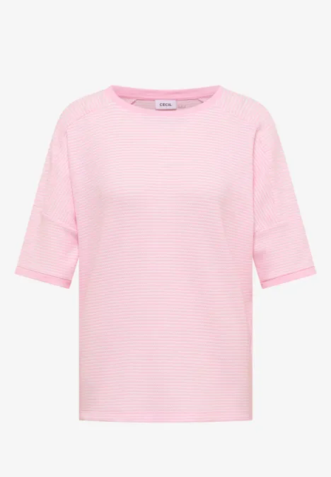 Shirt mit Boatneck und Struktur light blush rose