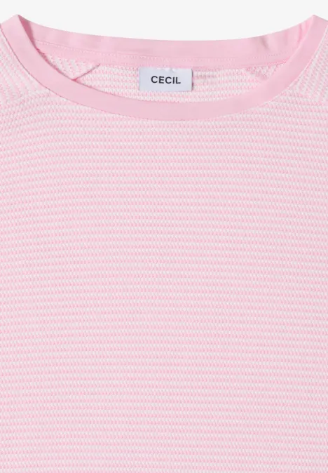 Shirt mit Boatneck und Struktur light blush rose