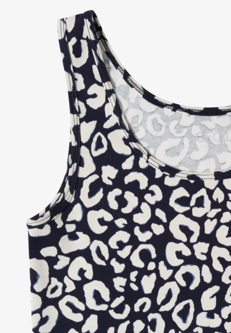 Top met ronde hals en leopatroon urban dark blue