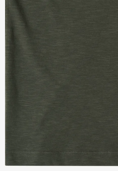 T-shirt à manches courtes avec encolure en U khaki