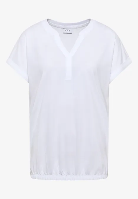 Kurzarm Shirt im Tunika-Look White