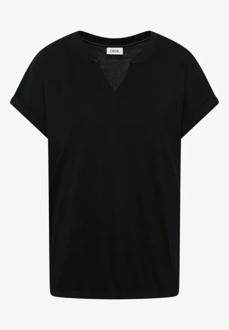 Shirt met korte mouwen in tuniekstijl Black Shirt met korte mouwen in tuniekstijl Black
