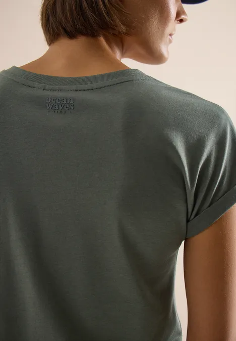 Kurzarm Shirt im Tunika-Look khaki