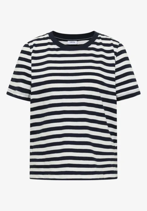 T-Shirt mit Rundhals und Streifen universal blue