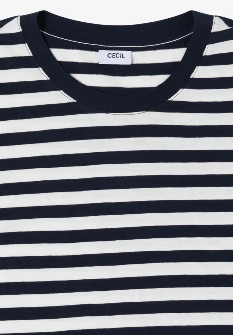 T-Shirt mit Rundhals und Streifen universal blue