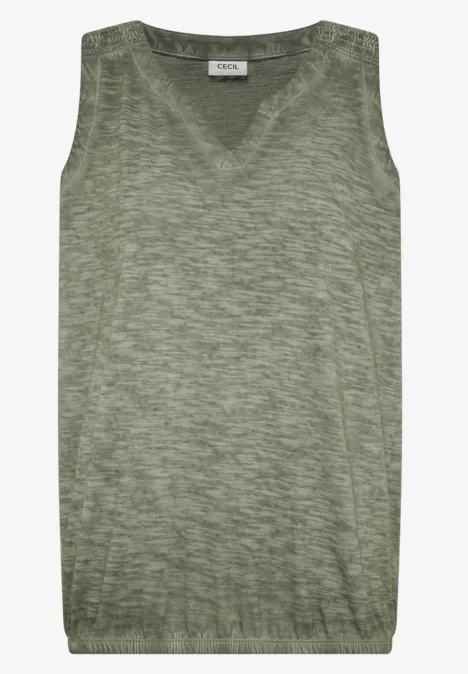 Ärmelloses Stricktop in hellem Grün