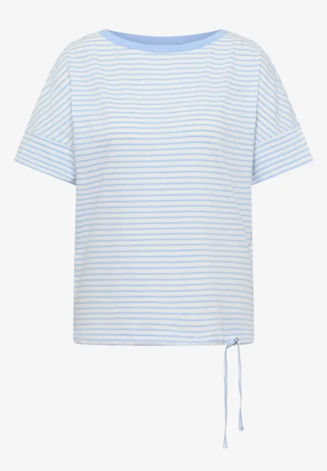 T-Shirt mit Rundhals und Streifen light sky blue