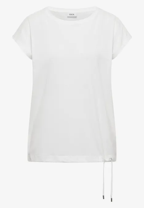 T-Shirt mit Crochet-Details vanilla white