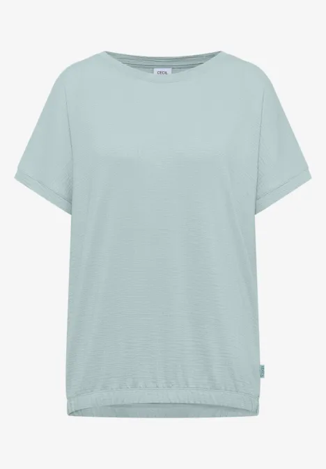 Locker geschnittenes, pastellgrünes Shirt mit kurzen Ärmeln