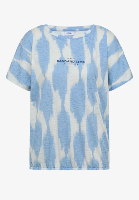 T-shirt effet délavé avec inscription urban dark blue T-shirt ample à manches courtes avec motif abstrait bleu et blanc.