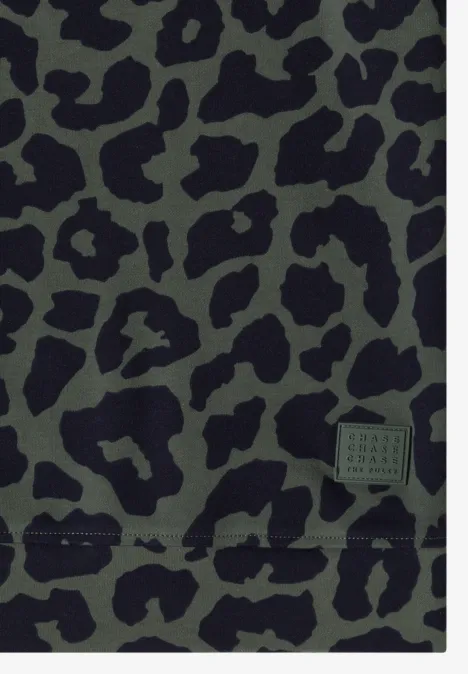 Notizbuchcover mit olivgrün-schwarzem Leopardenmuster