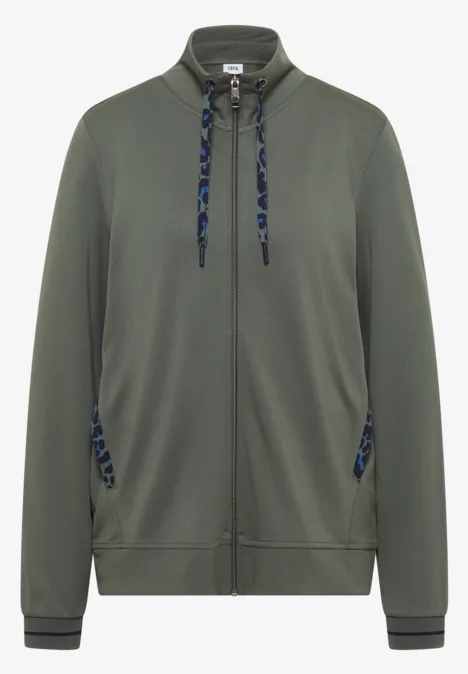 Leichte Jacke mit Stehkragen und Zipper dried olive green