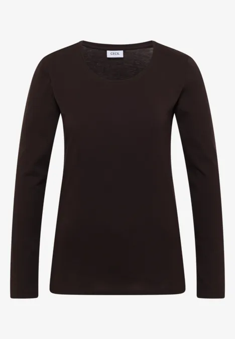 Basic Shirt mit Rundhals im 2er-Pack truffle brown/north blue Schwarzes, langärmliges Shirt mit rundem Ausschnitt.