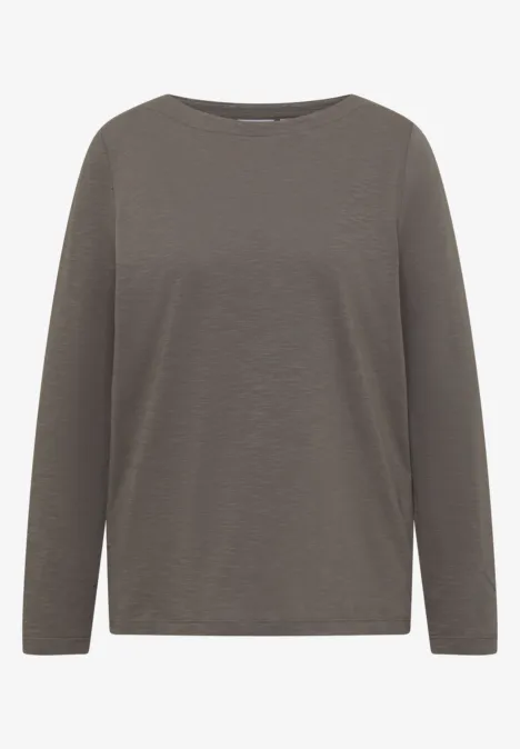 Langarm Shirt mit U-Boot-Ausschnitt storm grey Langarmshirt in Grau mit Rundhalsausschnitt, schlicht und leger.