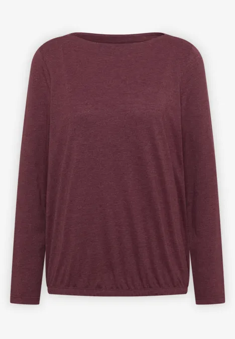 Langarm Shirt mit U-Boot-Ausschnitt red wine melange Langärmeliges, schlichtes Shirt in Dunkelrot.