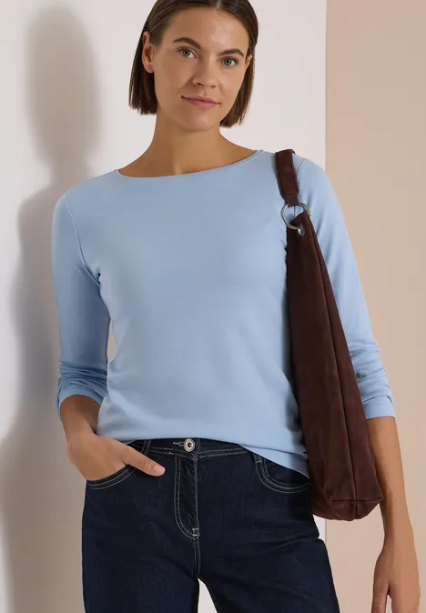 Langarm Shirt mit U-Boot-Ausschnitt cosmopolitan blue Langarm Shirt mit U-Boot-Ausschnitt cosmopolitan blue