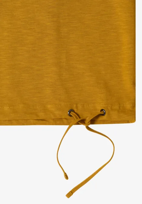 Langarm Shirt mit Rundhals und Tunnelzug golden honey Senfgelbes Oberteil mit Kordelzug am Saum