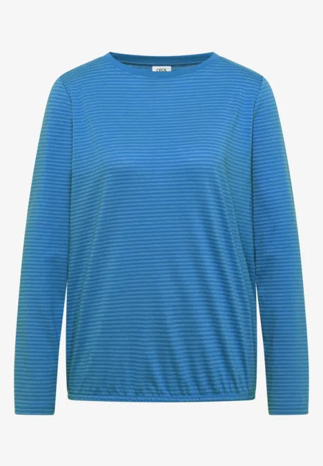 Langarm Shirt mit Boat Neck und Streifen north blue Blau gestreiftes Langarmshirt mit Rundhalsausschnitt.