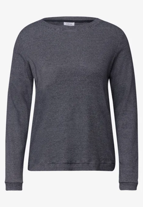Graues Langarm-Shirt mit Rundhalsausschnitt