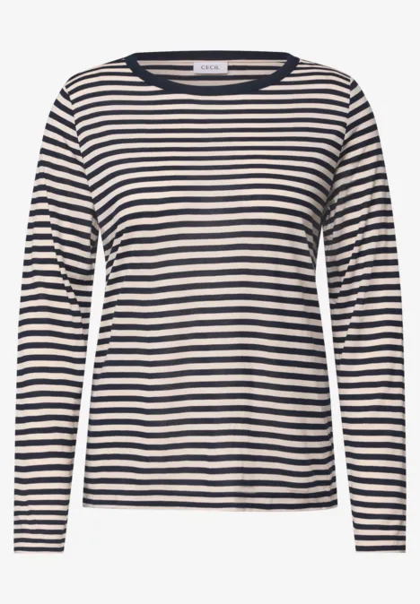 Langarm Shirt mit Boat Neck und Streifen urban dark blue Langärmliges Shirt mit weißen und dunkelblauen Streifen und Rundhalsausschnitt.