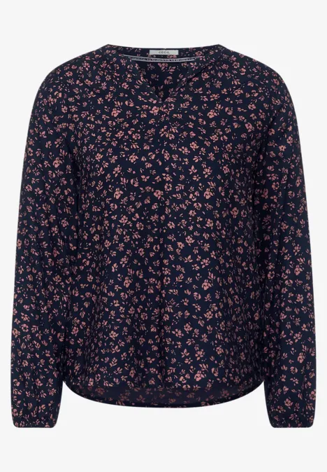 Printbluse deep blue