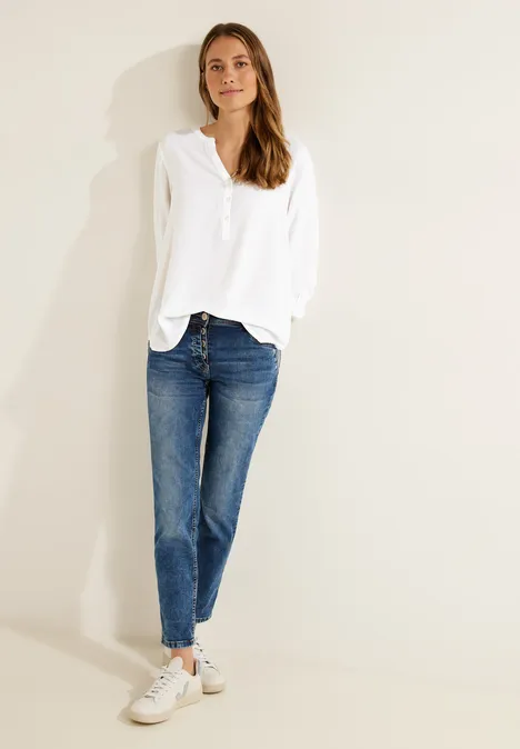 Bluse in Unifarbe White Bluse in Unifarbe White