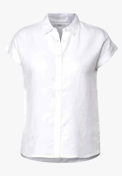 Leinenbluse mit Knopfleiste White