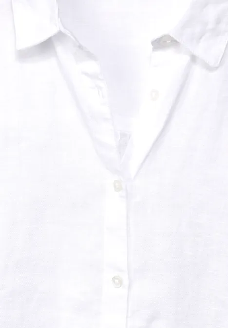Leinenbluse mit Knopfleiste White