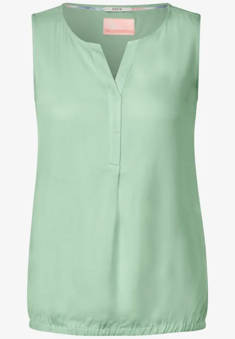 Blousetop in effen kleur fresh salvia green Blousetop in effen kleur fresh salvia green