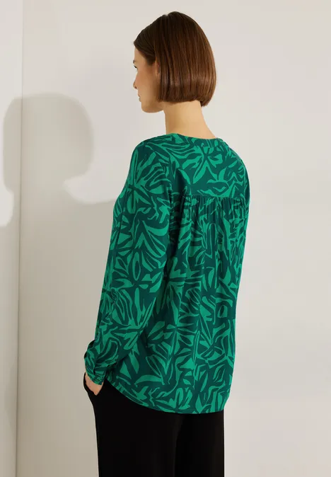 Viskosebluse mit Print easy green
