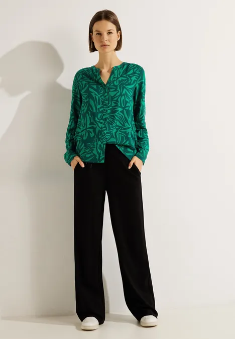 Viskosebluse mit Print easy green