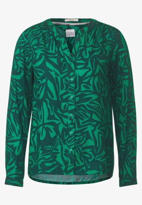 Viskosebluse mit Print easy green