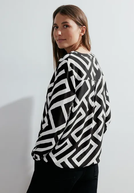 Bluse mit Print Black