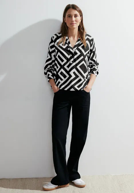 Bluse mit Print Black