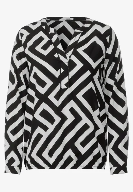 Bluse mit Print Black