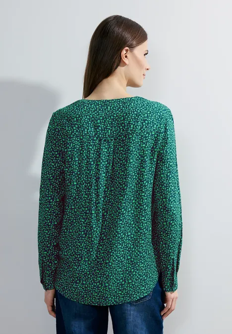 Blouse met onopvallend patroon celery green