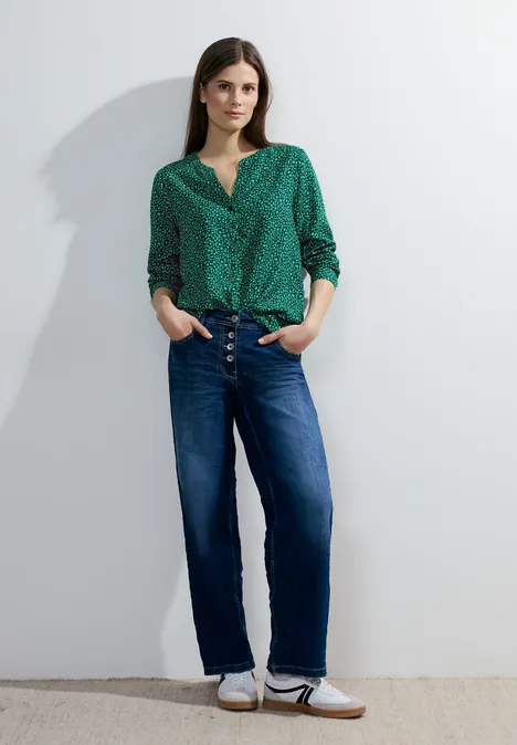 Blouse met onopvallend patroon celery green