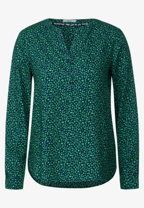 Blouse met onopvallend patroon celery green